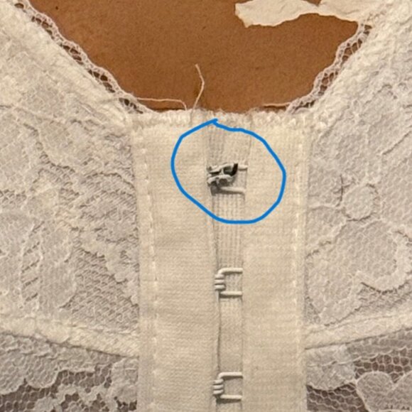 Vintage Sears White 36C Wire Free Longline Full Coverage Bullet Cone Bra Lace - Picture 11 of 11